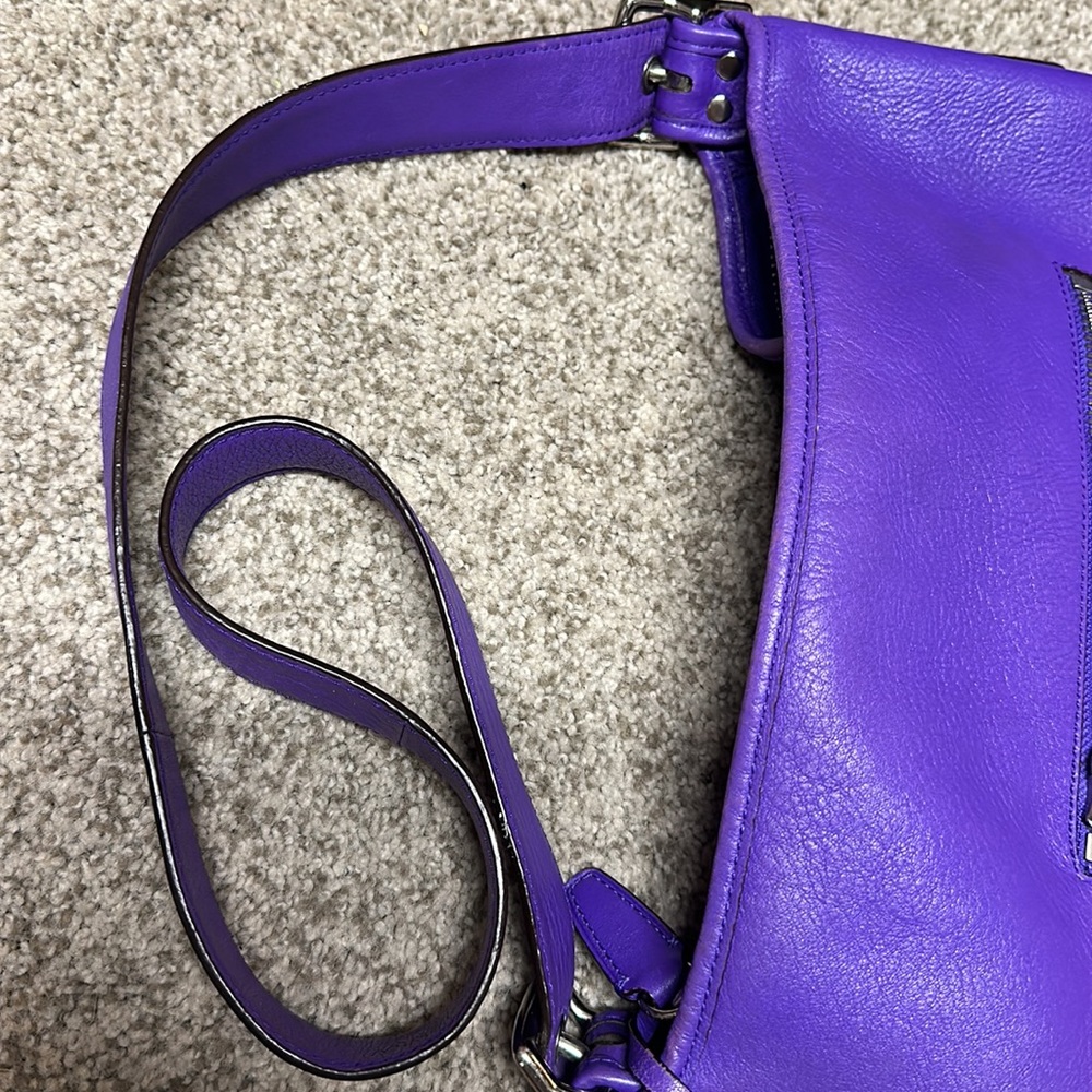 Purple leather Coach bag - Picture 9 of 9